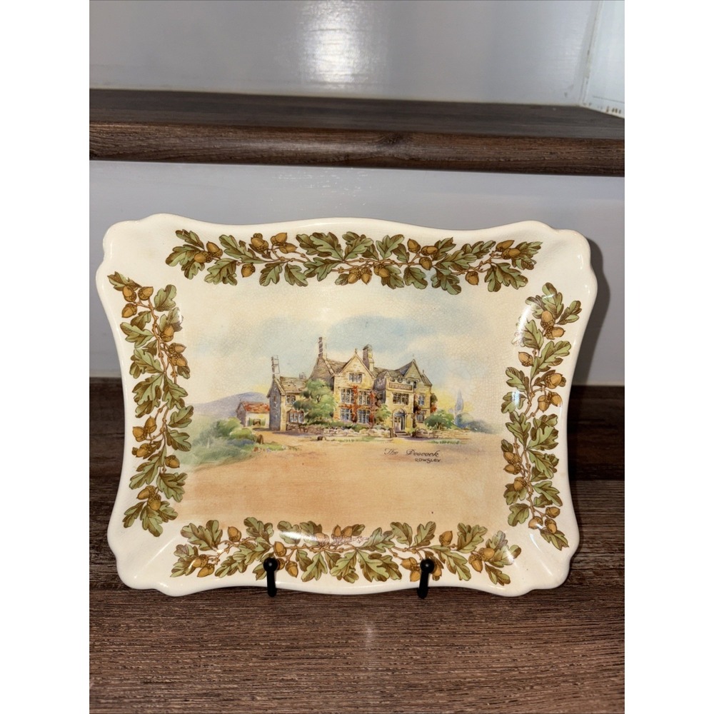 Vintage Royal Doulton D6072 Old English Inns Series "The Peacock Rowsley" Tray